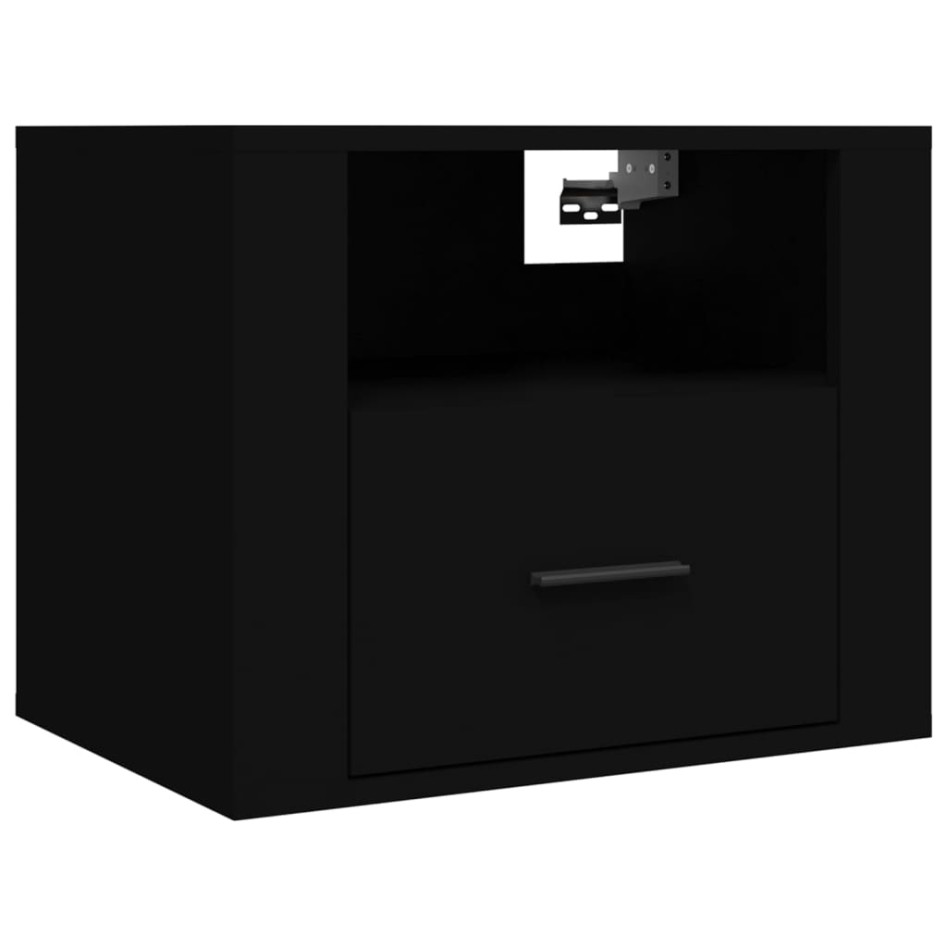 Mesitas de noche de pared 2 uds negro 50x36x40