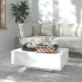 Mesa de centro madera contrachapada blanco brillo 85x55x31