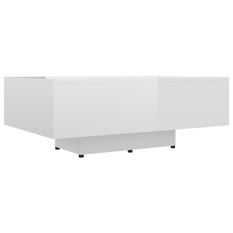 Mesa de centro madera contrachapada blanco brillo 85x55x31
