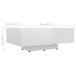 Mesa de centro madera contrachapada blanco brillo 85x55x31