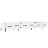 Mueble de TV madera contrachapada blanco brillo 150x34,5x30