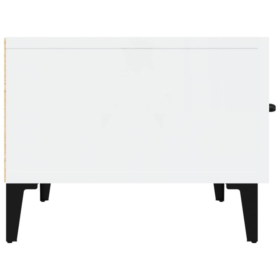 Mueble de TV madera contrachapada blanco brillo 150x34,5x30