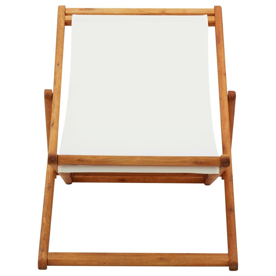 Silla de playa plegable madera maciza de eucalipto y tela