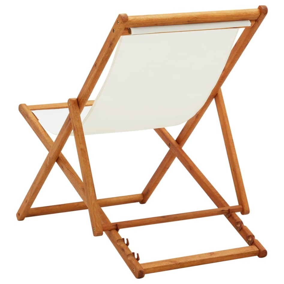 Silla de playa plegable madera maciza de eucalipto y tela