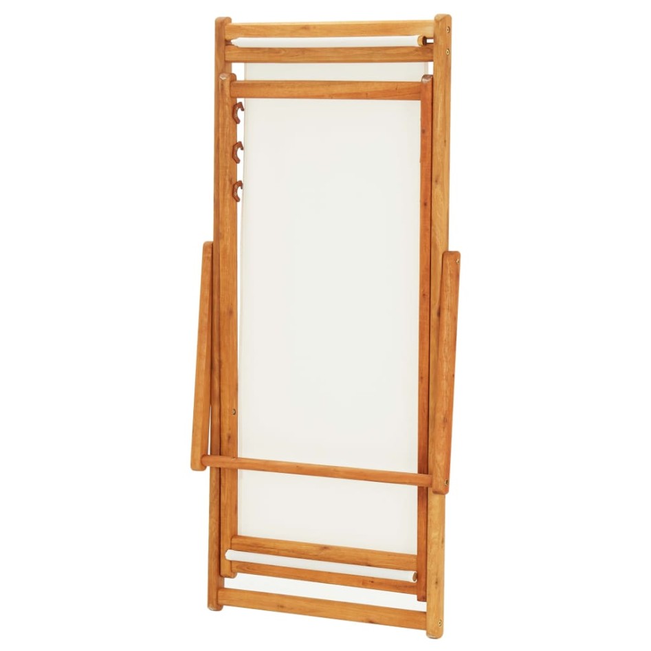 Silla de playa plegable madera maciza de eucalipto y tela