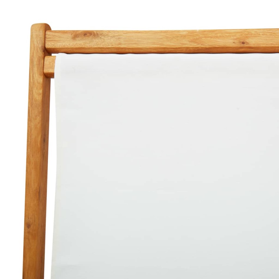 Silla de playa plegable madera maciza de eucalipto y tela