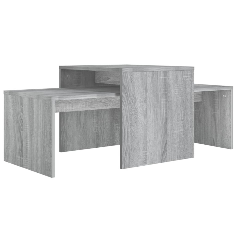 Set mesa de centro madera de ingeniería gris Sonoma