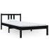 Estructura de cama sin colchón madera maciza negro 90x200