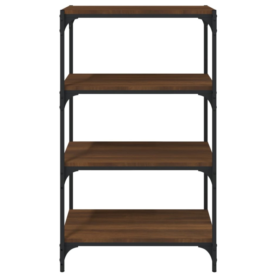 Estantería contrachapada y acero roble marrón 60x33x100