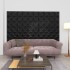 Paneles de pared 3D 12 unidades negro origami 3 m² 50x50