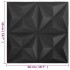 Paneles de pared 3D 12 unidades negro origami 3 m² 50x50