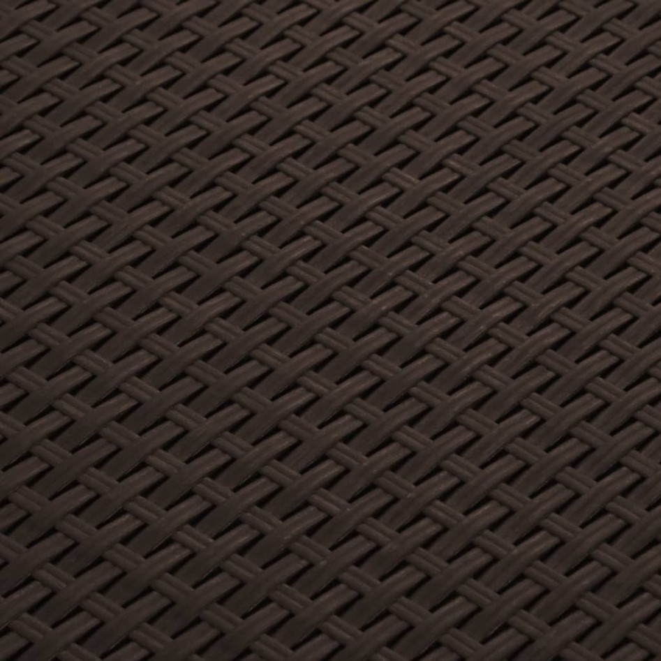 Caja de almacenaje de jardín ratán PP marrón 60x54x41