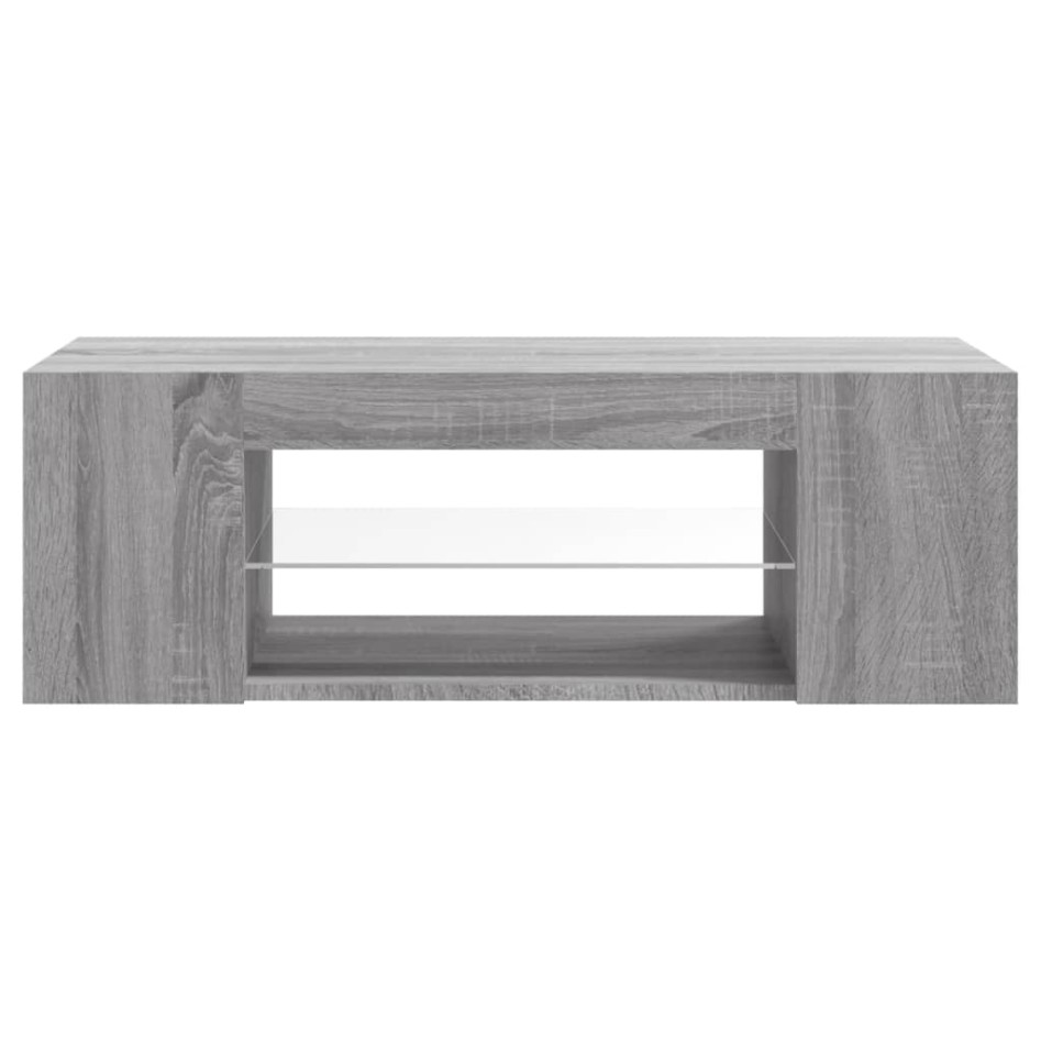 Mueble de TV con luces LED gris Sonoma 90x39x30