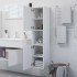 Armario de baño madera contrachapada blanco 30x30x130