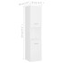 Armario de baño madera contrachapada blanco 30x30x130