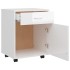 Armario ruedas madera contrachapada blanco brillante