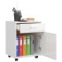 Armario ruedas madera contrachapada blanco brillante