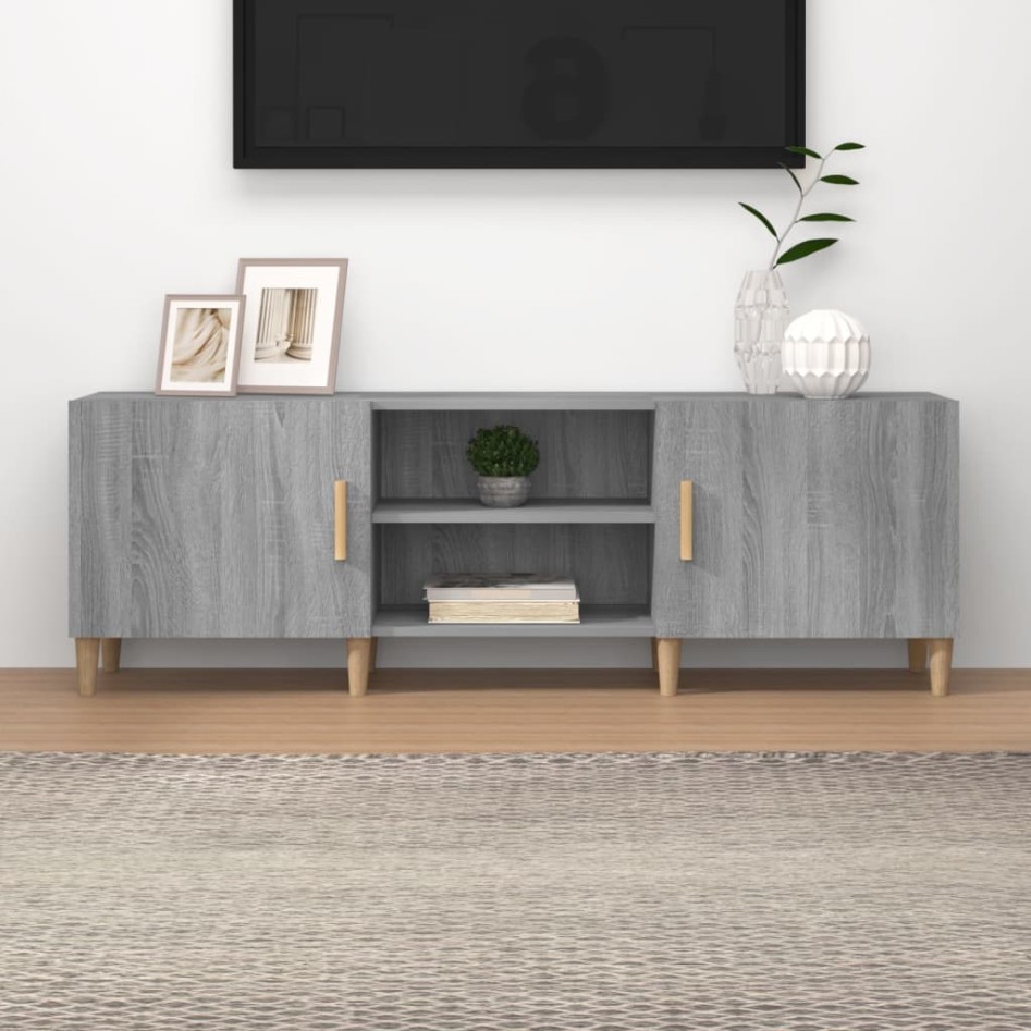 Mueble para TV madera contrachapada gris Sonoma 150x30x50