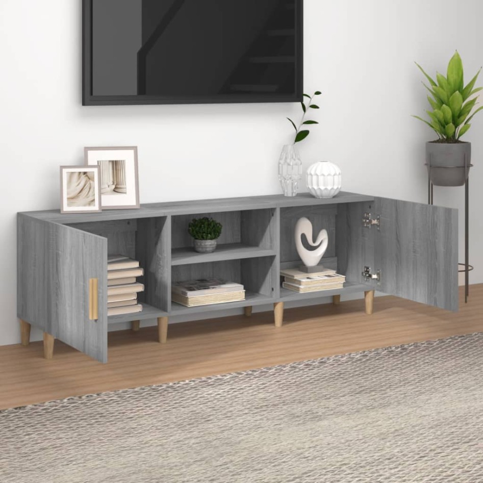 Mueble para TV madera contrachapada gris Sonoma 150x30x50