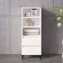 Aparador alto madera contrachapada blanco brillo 40x36x110