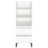Aparador alto madera contrachapada blanco brillo 40x36x110
