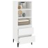 Aparador alto madera contrachapada blanco brillo 40x36x110