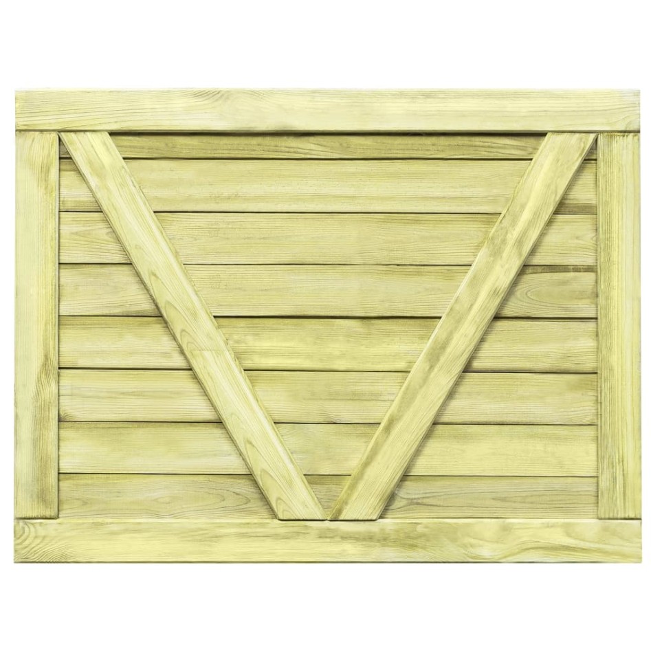 Puerta de valla de jardín madera pino impregnada 75x100
