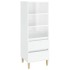 Aparador alto madera contrachapada blanco brillo 40x36x110