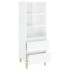 Aparador alto madera contrachapada blanco brillo 40x36x110