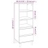Aparador alto madera contrachapada blanco brillo 40x36x110