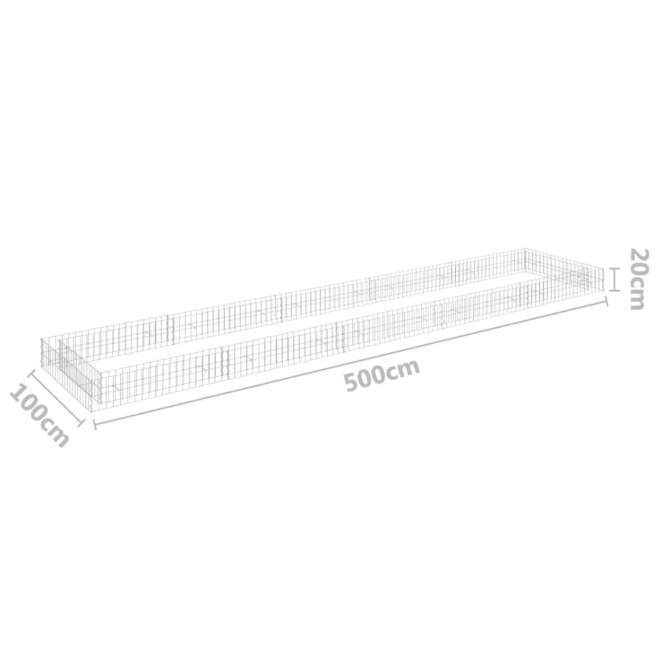 Arriate de gaviones de acero 500x100x20