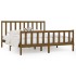 Estructura de cama madera maciza marrón miel 200x200