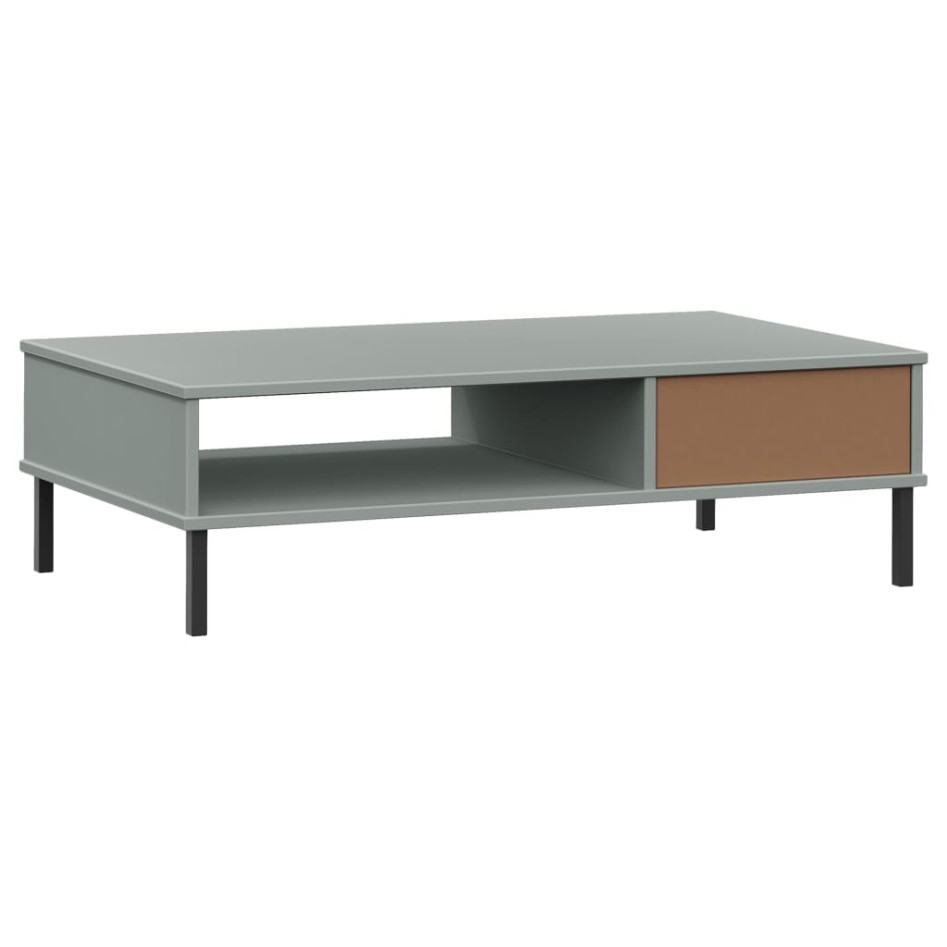 Mesa de centro con patas de metal OSLO madera maciza pino