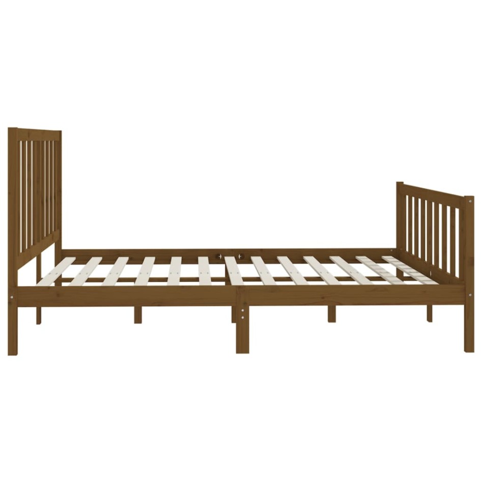 Estructura de cama madera maciza marrón miel 200x200