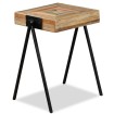 Mesa auxiliar de teca maciza reciclada