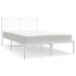 Estructura cama sin colchón con cabecero metal blanco
