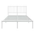 Estructura cama sin colchón con cabecero metal blanco