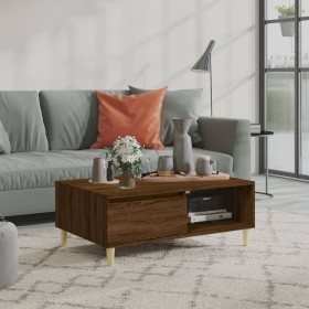 Mesa de centro madera de ingeniería roble marrón 90x60x35
