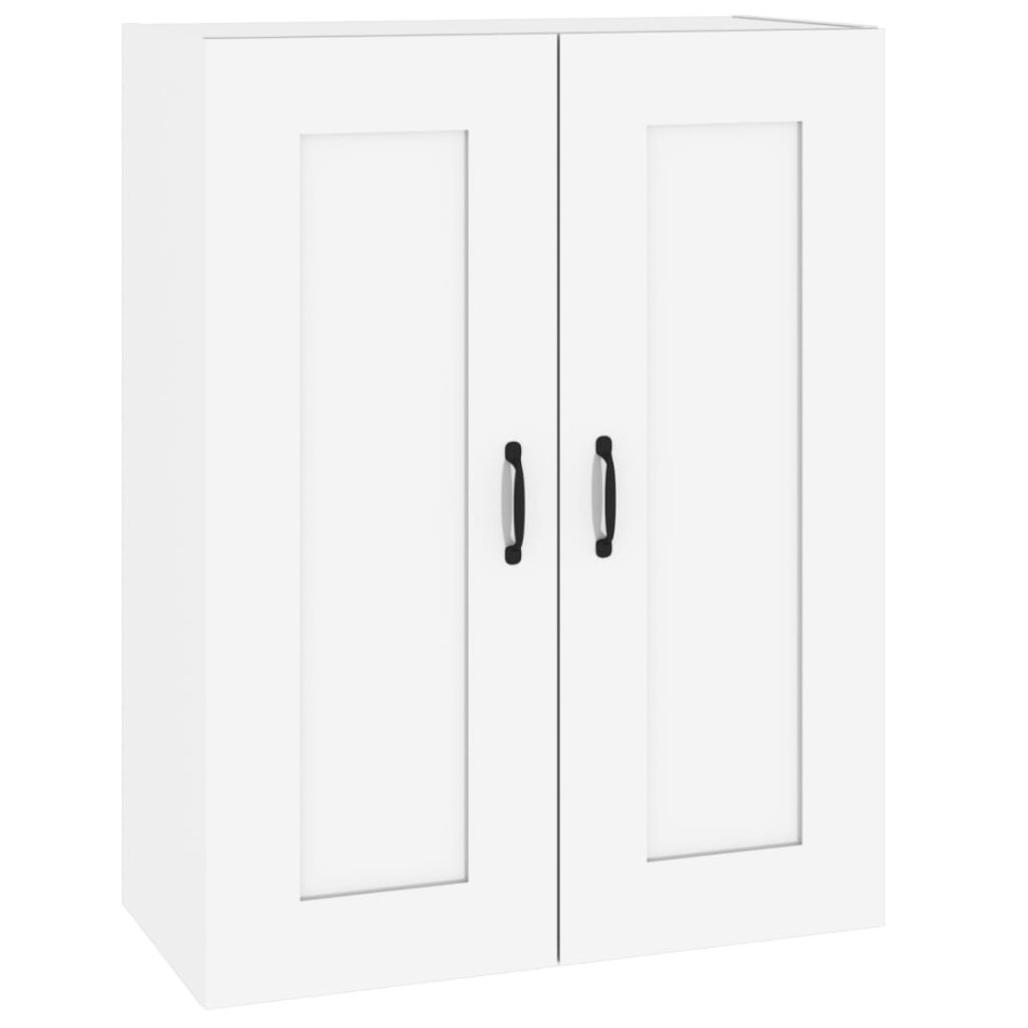 Armario de pared colgante blanco brillante 69,5x32,5x90