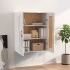 Armario de pared colgante blanco brillante 69,5x32,5x90