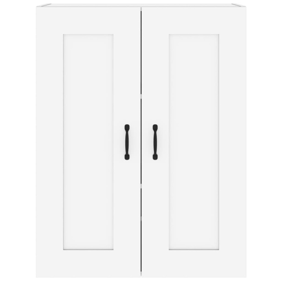 Armario de pared colgante blanco brillante 69,5x32,5x90
