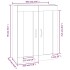 Armario de pared colgante blanco brillante 69,5x32,5x90