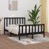 Estructura de cama de madera maciza negra 140x200