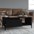 Mesa de centro madera contrachapada negro 90x50x36,5