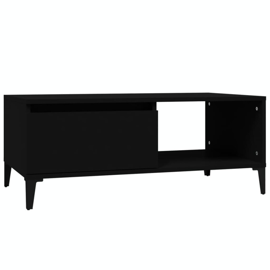 Mesa de centro madera contrachapada negro 90x50x36,5