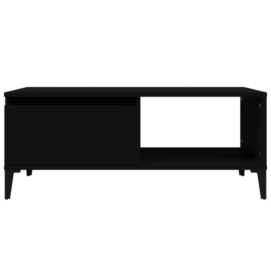 Mesa de centro madera contrachapada negro 90x50x36,5