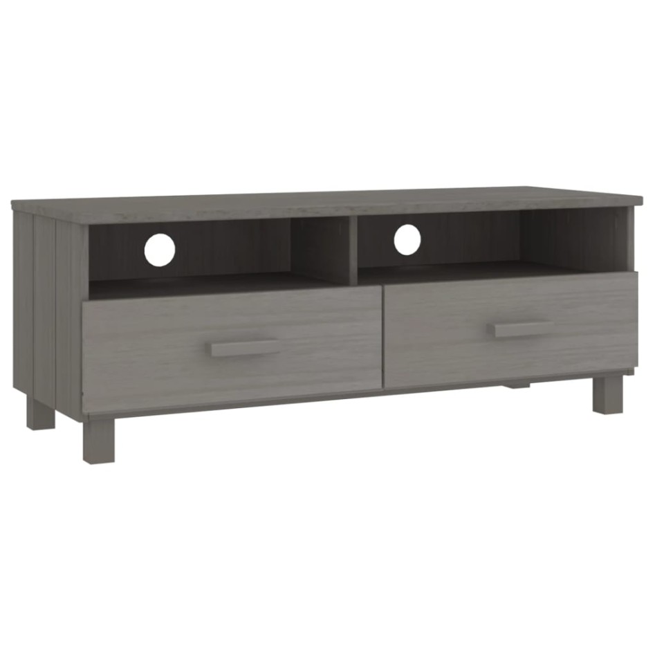 Mueble de TV HAMAR madera maciza pino gris claro 106x40x40