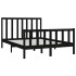Estructura de cama de madera maciza negra 140x200