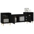 Mueble para TV madera contrachapada negro 160x35x55