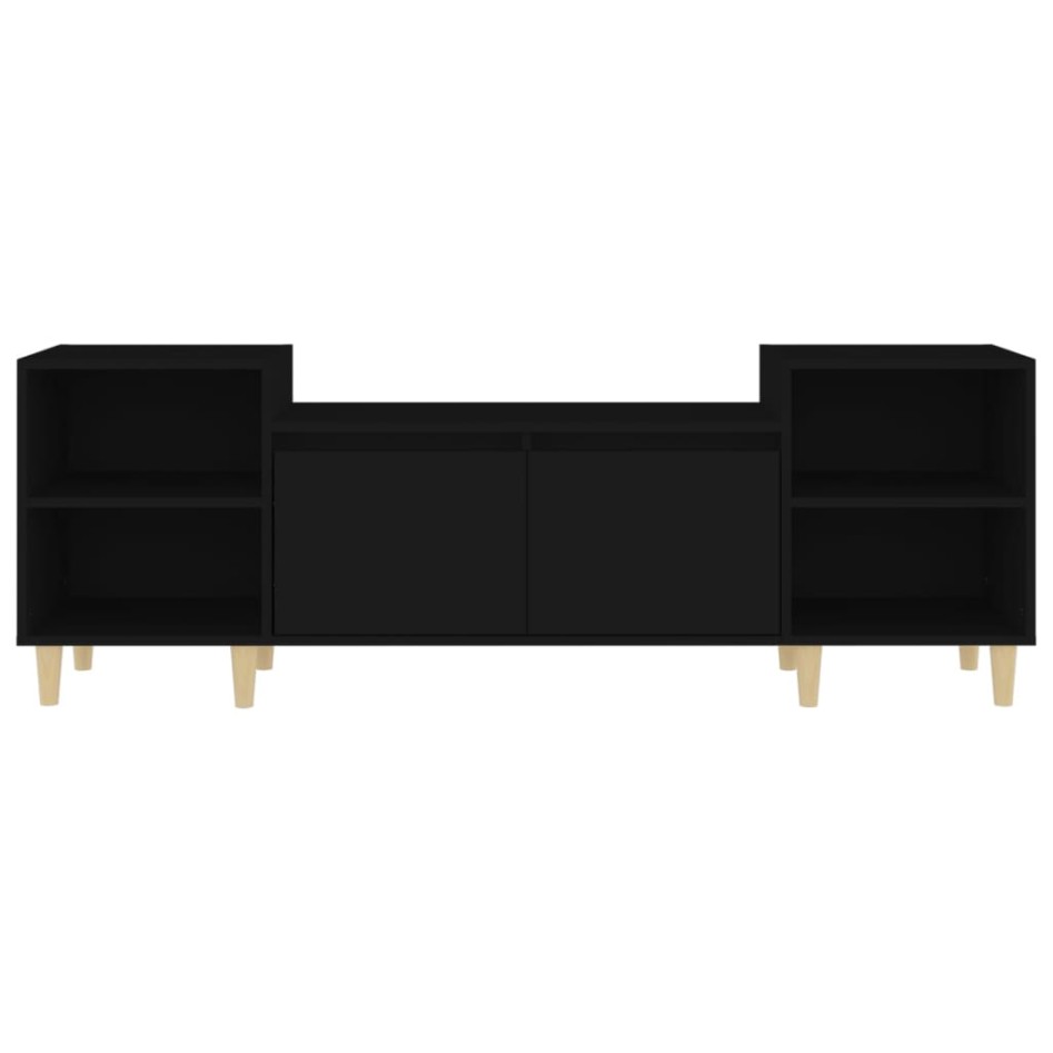 Mueble para TV madera contrachapada negro 160x35x55